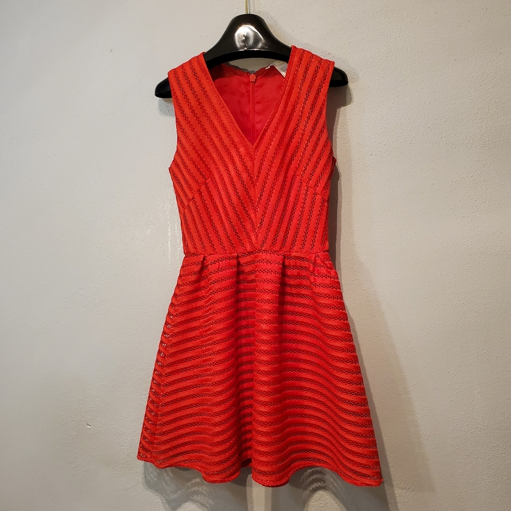 H&M orange A line dress